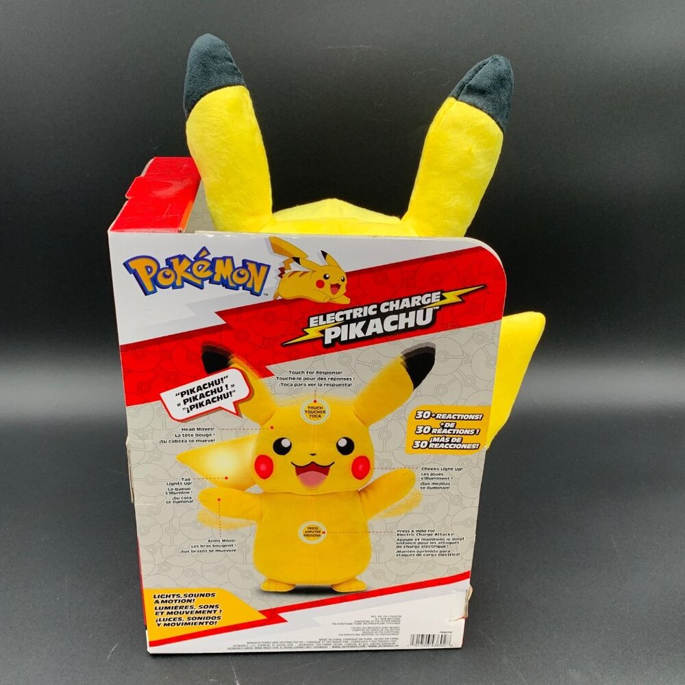 Pokémon Electric Charge Pikachu Interactive Plush Toy 10" Lights Sounds Jazwares - Picture 4 of 6